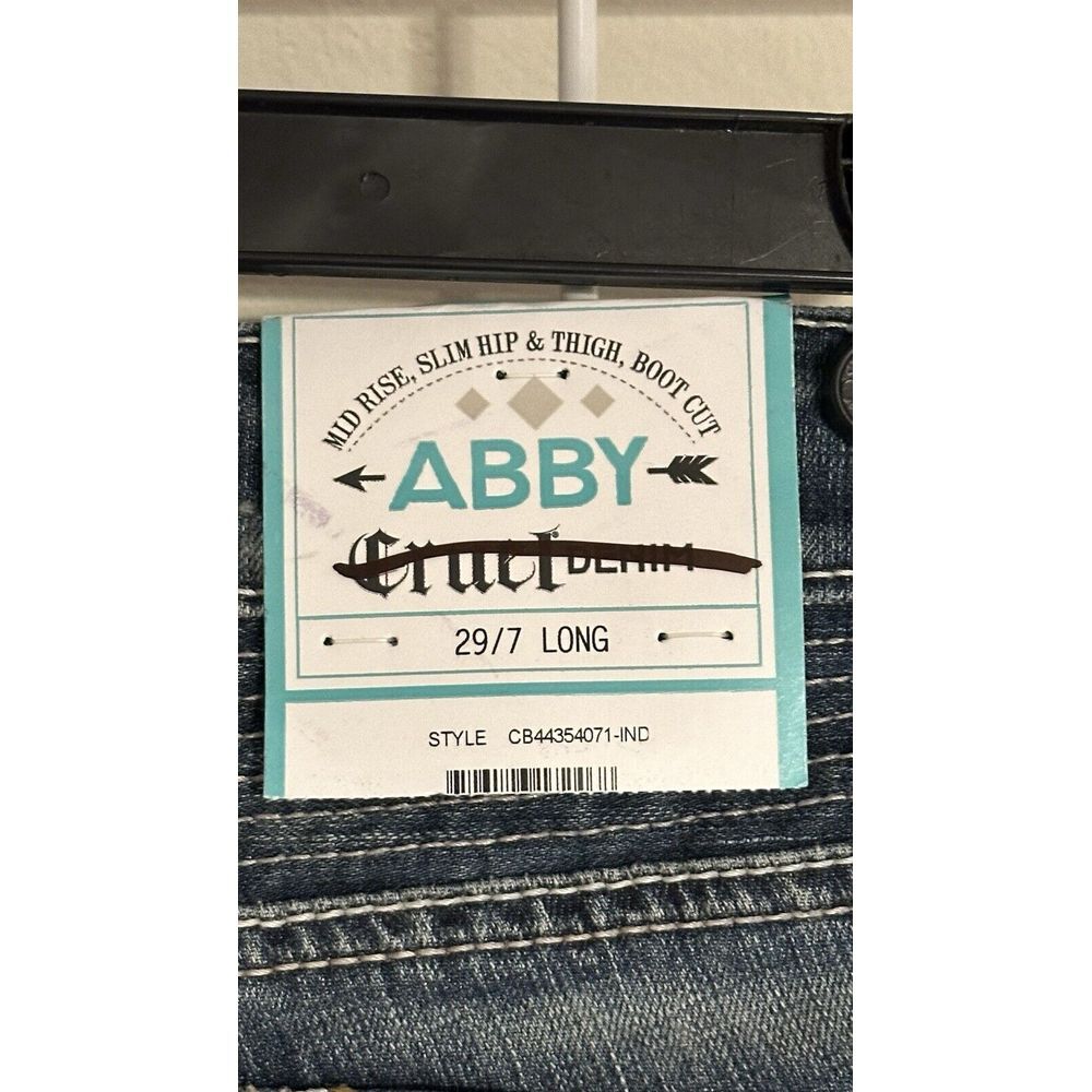 Cruel Denim Women's Mid Rise Distressed Abby Bootcut Denim Jeans Size‎ 29/7L New - Picture 4 of 9